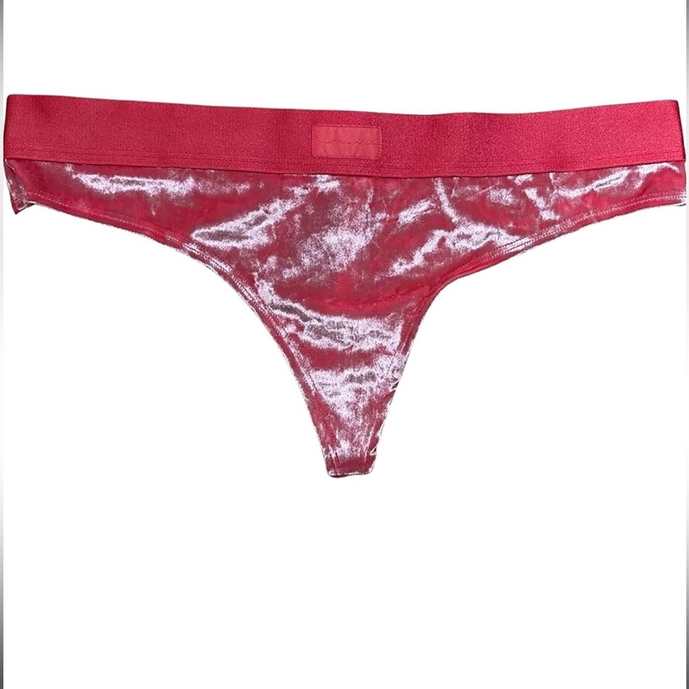 Victoria's Secret pink womens Crushed Velvet Thong Panty size medium